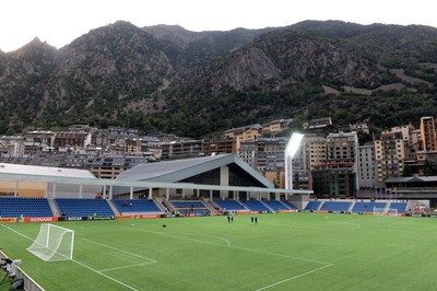 090914 - Andorra v Wales - 2016 Euro Qualifier -A general view of Andorra National Stadium ahead of kick off