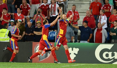 090914 - Andorra v Wales - 2016 Euro Qualifier -Ildefons Lima (6) of Andorra celebrates his goal