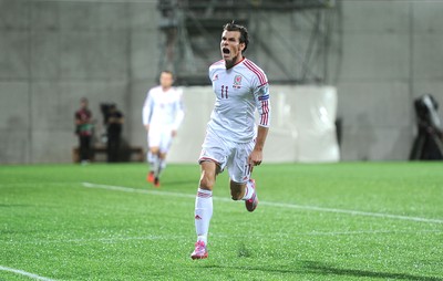 090914 - Andorra v Wales - 2016 Euro Qualifier -Gareth Bale of Wales celebrates goal