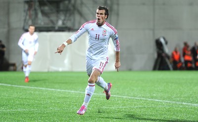 090914 - Andorra v Wales - 2016 Euro Qualifier -Gareth Bale of Wales celebrates goal
