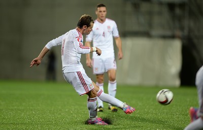 090914 - Andorra v Wales - 2016 Euro Qualifier -Gareth Bale of Wales scores his second goal