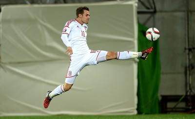 090914 - Andorra v Wales - 2016 Euro Qualifier -Aaron Ramsey of Wales