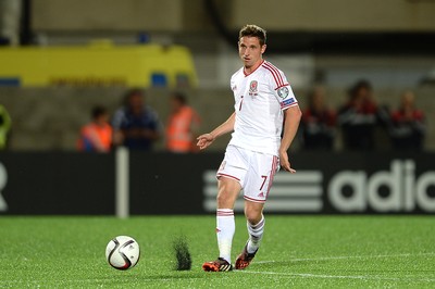 090914 - Andorra v Wales - 2016 Euro Qualifier -Joe Allen of Wales