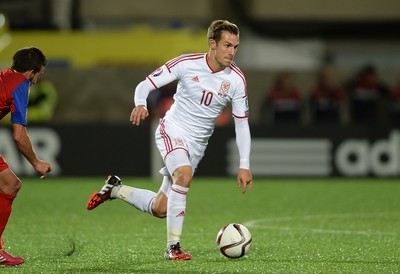090914 - Andorra v Wales - 2016 Euro Qualifier -Aaron Ramsey of Wales