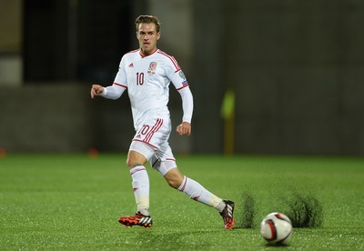 090914 - Andorra v Wales - 2016 Euro Qualifier -Aaron Ramsey of Wales