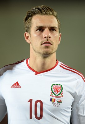 090914 - Andorra v Wales - 2016 Euro Qualifier -Aaron Ramsey of Wales