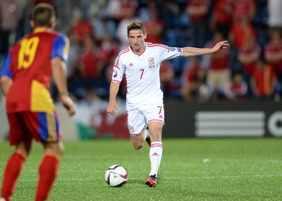 090914 - Andorra v Wales - 2016 Euro Qualifier -Joe Allen of Wales