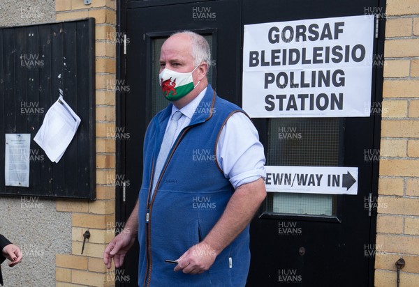060521 Leader of the Welsh Conservatives, Andrew RT Davies, leaves his local Polling Station in Llancarfan in the Vale of Glamorgan, after casting his vote in the Welsh Parliamentary Elections   