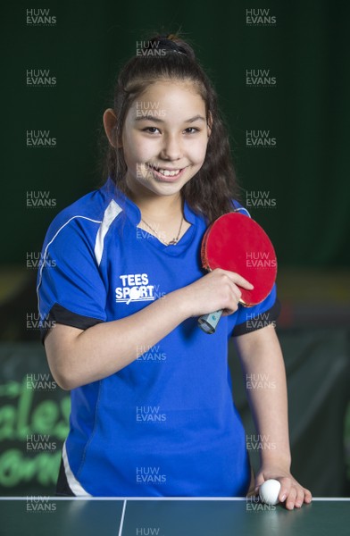 300118 - Picture shows 11-year-old Welsh Commonwealth Games table tennis prodigy Anna Hursey at her training session in Cardiff, South Wales