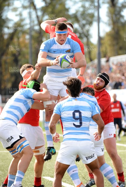 040619 - Argentina U20 v Wales U20 - World Rugby Under 20 Championship -  Lucas Bur of Argentina wins a line out