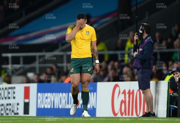 251015 - Argentina v Australia - Rugby World Cup Semi Final 2015 -Israel Folau of Australia leaves the field