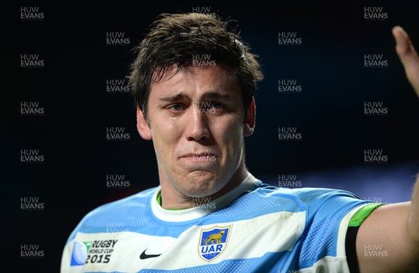 251015 - Argentina v Australia - Rugby World Cup Semi Final 2015 -Matias Alemanno of Argentina sheds a tear at the end of the game