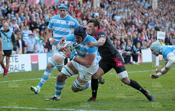 250915 - Argentina v Georgia - Rugby World Cup - Tomas Lavanini of Argentina scores the first try of the game