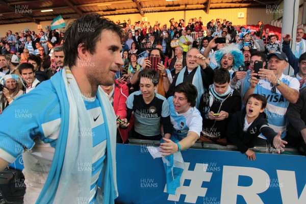 250915 - Argentina v Georgia - Rugby World Cup - Argentinian fans scream of the attention of Marcelo Bosch of Argentina