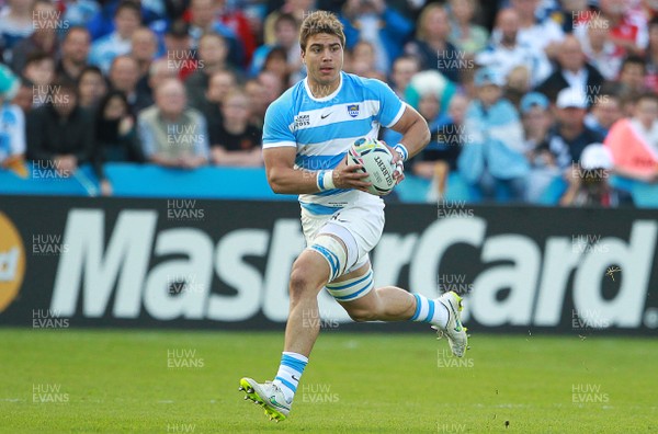 250915 - Argentina v Georgia - Rugby World Cup - Facundo Isa of Argentina