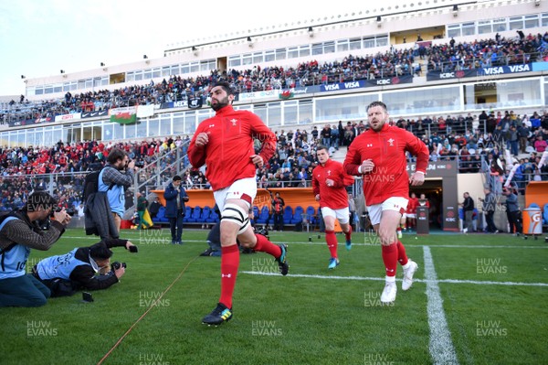090618 - Argentina v Wales - International Rugby Union - Cory Hill of Wales leads out his side