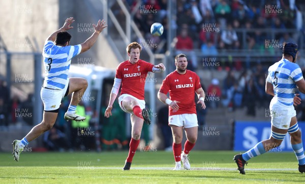090618 - Argentina v Wales - International Rugby Union - Rhys Patchell of Wales kicks ahead