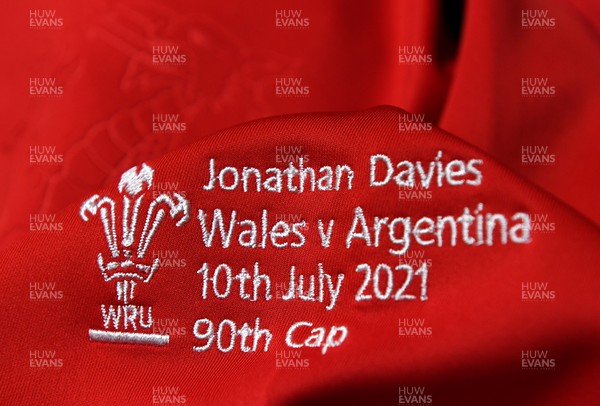 100721 - Argentina v Wales - International Rugby - Jonathan Davies of Wales jersey in the dressing room