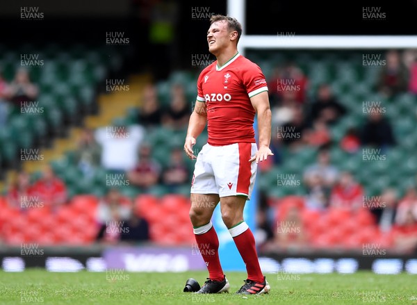 100721 - Argentina v Wales - International Rugby - Jarrod Evans of Wales reacts after the last kick of the game