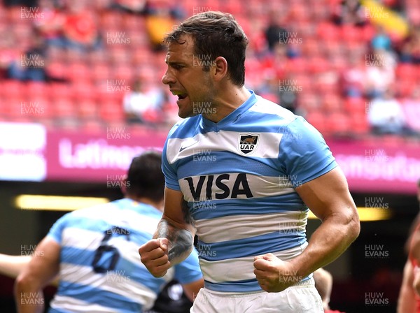 100721 - Argentina v Wales - International Rugby - Nicolas Sanchez of Argentina celebrates