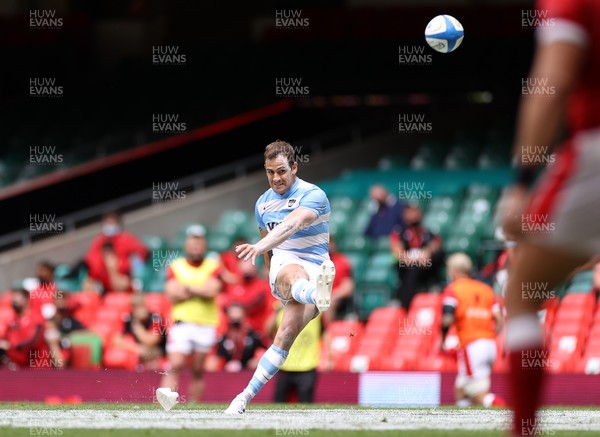 100721 - Argentina v Wales - Summer International Series - Nicolas Sanchez of Argentina kicks a penalty