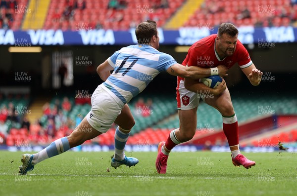 100721 - Argentina v Wales - Summer International Series - Owen Lane of Wales is tackled by Santiago Cordero of Argentina