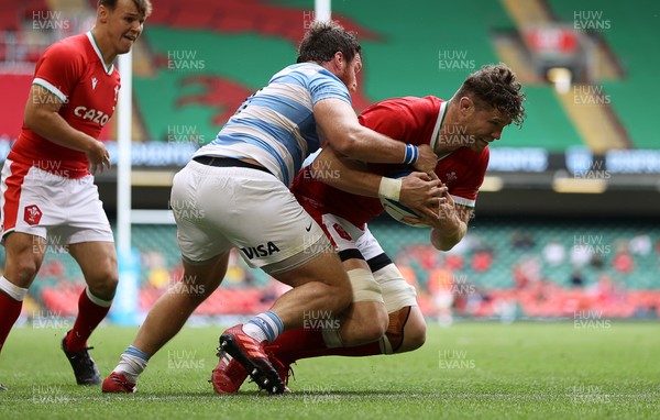 100721 - Argentina v Wales - Summer International Series - Will Rowlands of Wales gets over the line to score a try