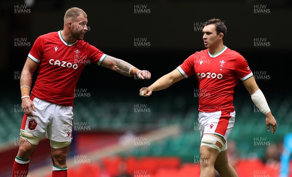 100721 - Argentina v Wales - Summer International Series - Ross Moriarty and Taine Basham of Wales