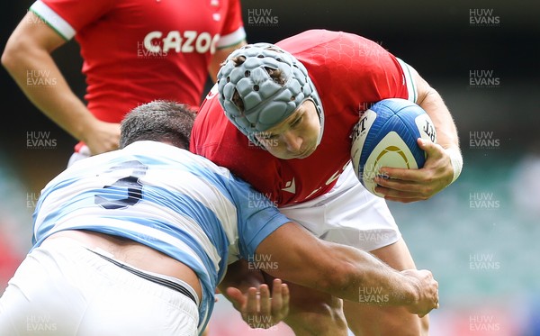 100721 - Argentina v Wales, Summer International First Test - Jonathan Davies of Wales is tackled by Francisco Gomez Kodela of Argentina