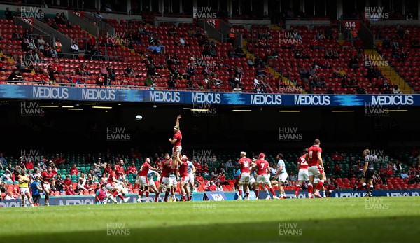 100721 - Argentina v Wales, Summer International First Test - Ben Carter of Wales wins the line out