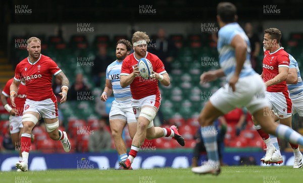 100721 - Argentina v Wales, Summer International First Test - Aaron Wainwright of Wales  charges forward