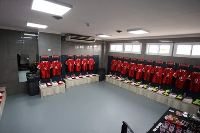 110726 - Argentina v Wales - Nations Championship - Wales dressing room before the game