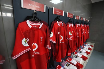 110726 - Argentina v Wales - Nations Championship - Wales dressing room before the game