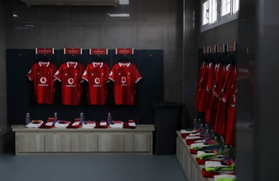 110726 - Argentina v Wales - Nations Championship - Wales dressing room before the game