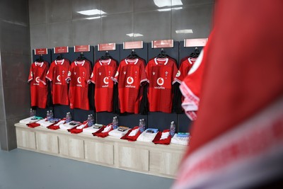 110726 - Argentina v Wales - Nations Championship - Wales dressing room before the game
