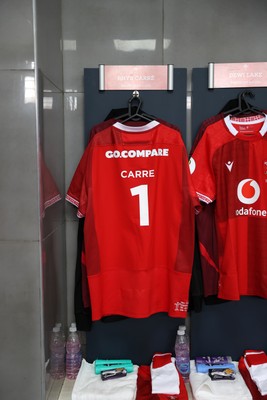 110726 - Argentina v Wales - Nations Championship - Rhys Carre of Wales jersey