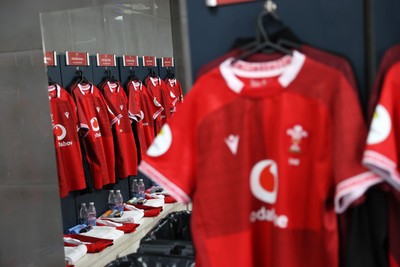 110726 - Argentina v Wales - Nations Championship - Wales dressing room before the game