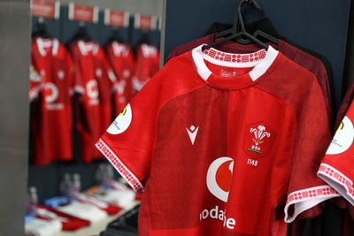 110726 - Argentina v Wales - Nations Championship - Wales dressing room before the game