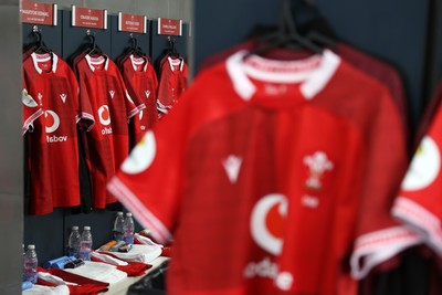 110726 - Argentina v Wales - Nations Championship - Wales dressing room before the game