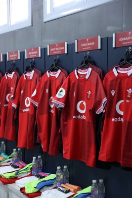 110726 - Argentina v Wales - Nations Championship - Kane James of Wales jersey in the changing room