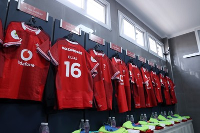 110726 - Argentina v Wales - Nations Championship - Ryan Elias of Wales jersey in the changing room