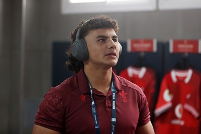 110726 - Argentina v Wales - Nations Championship - Kane James of Wales in the dressing room before the game