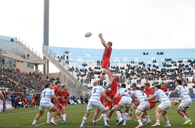 110726 - Argentina v Wales - Nations Championship - Jac Morgan of Wales wins the line out