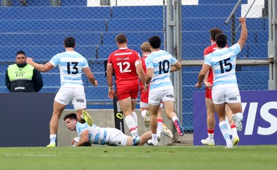 110726 - Argentina v Wales - Nations Championship - Justo Piccardo of Argentina scores a try