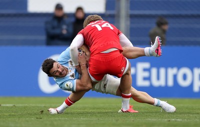 110726 - Argentina v Wales - Nations Championship - Mateo Carreras of Argentina is tackled by Ellis Mee of Wales 