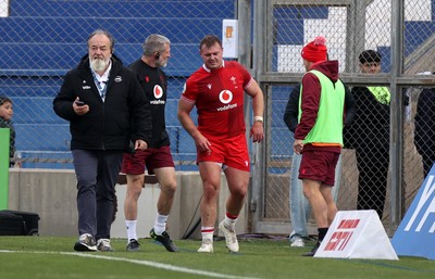 110726 - Argentina v Wales - Nations Championship - Dewi Lake of Wales leave the field injured