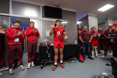 110726 - Argentina v Wales - Nations Championship - Kane James of Wales receives his first cap