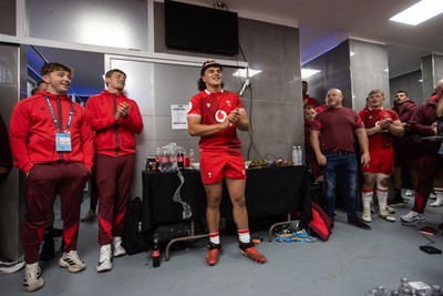 110726 - Argentina v Wales - Nations Championship - Kane James of Wales receives his first cap