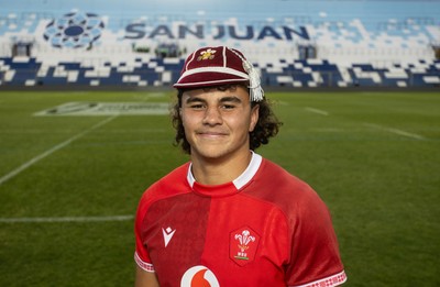 110726 - Argentina v Wales - Nations Championship - Kane James of Wales receives his first cap