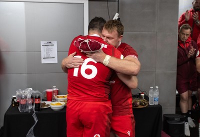 110726 - Argentina v Wales - Nations Championship - Ryan Elias of Wales receives his 50th cap